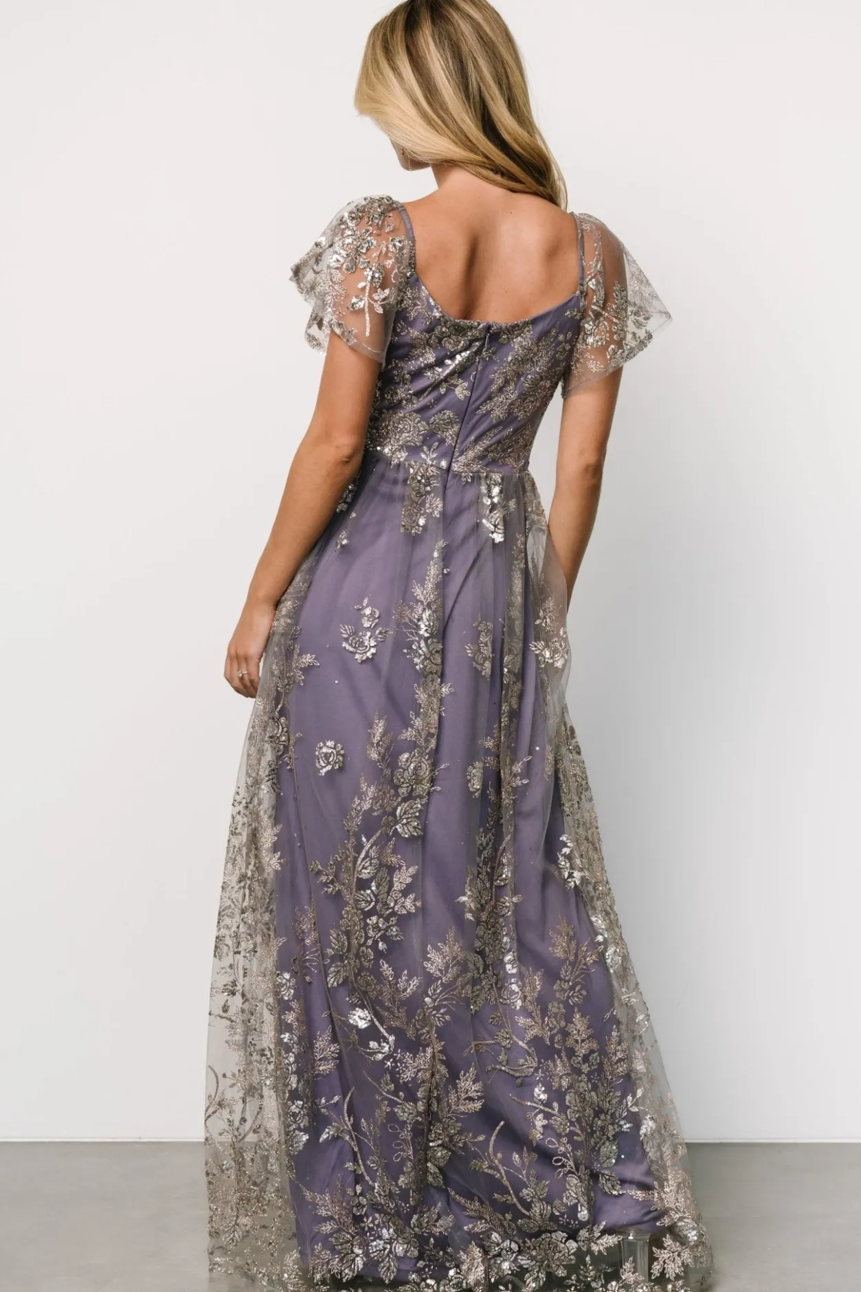 Fashion Baltic Born Corinne Shimmer Maxi Gown | Blue + Rose Blue+Rose