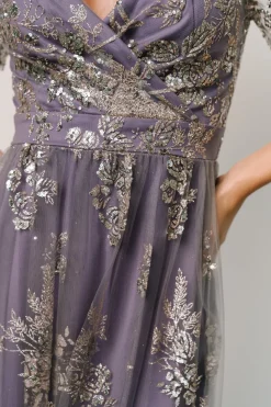 Fashion Baltic Born Corinne Shimmer Maxi Gown | Blue + Rose Blue+Rose
