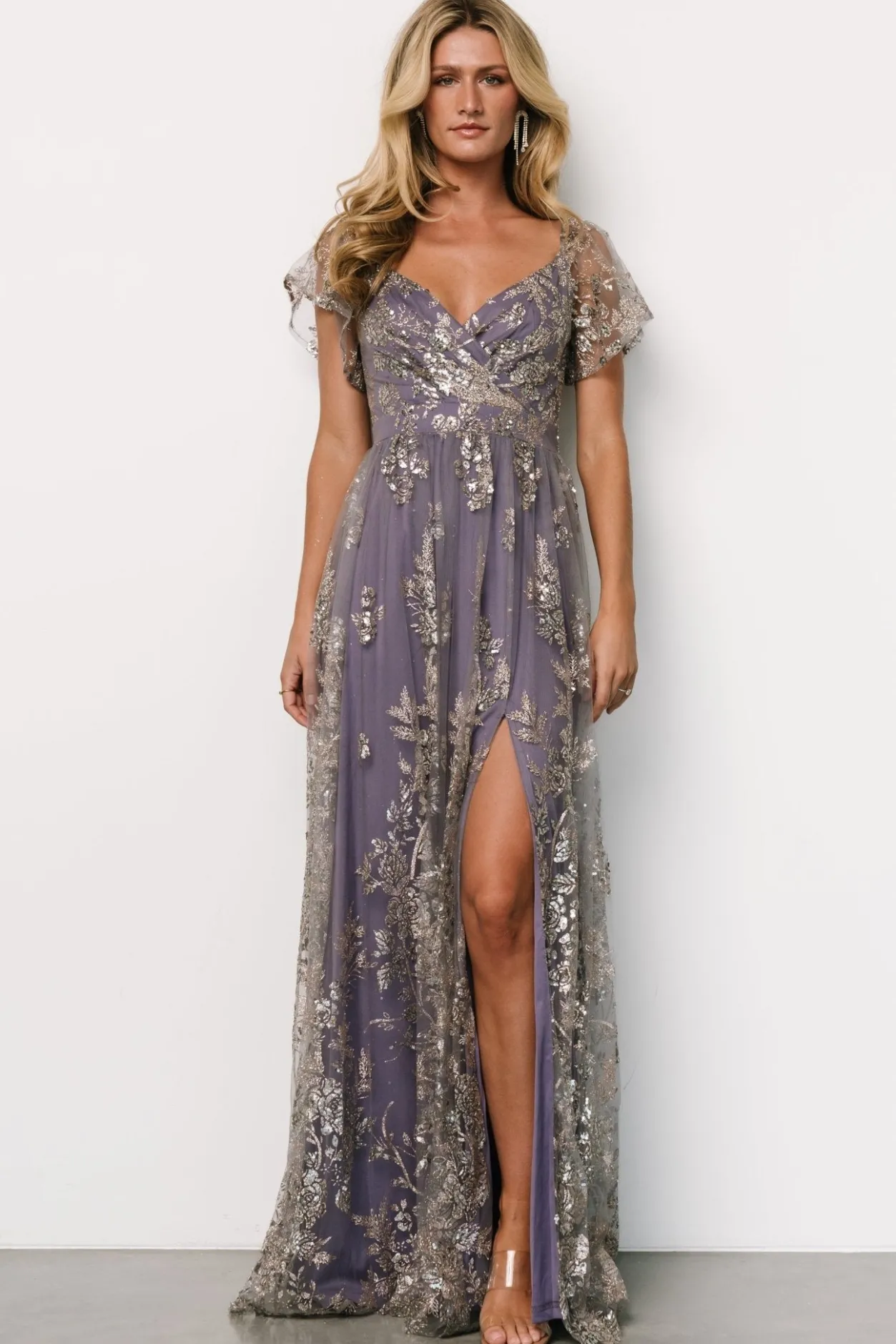 Fashion Baltic Born Corinne Shimmer Maxi Gown | Blue + Rose Blue+Rose