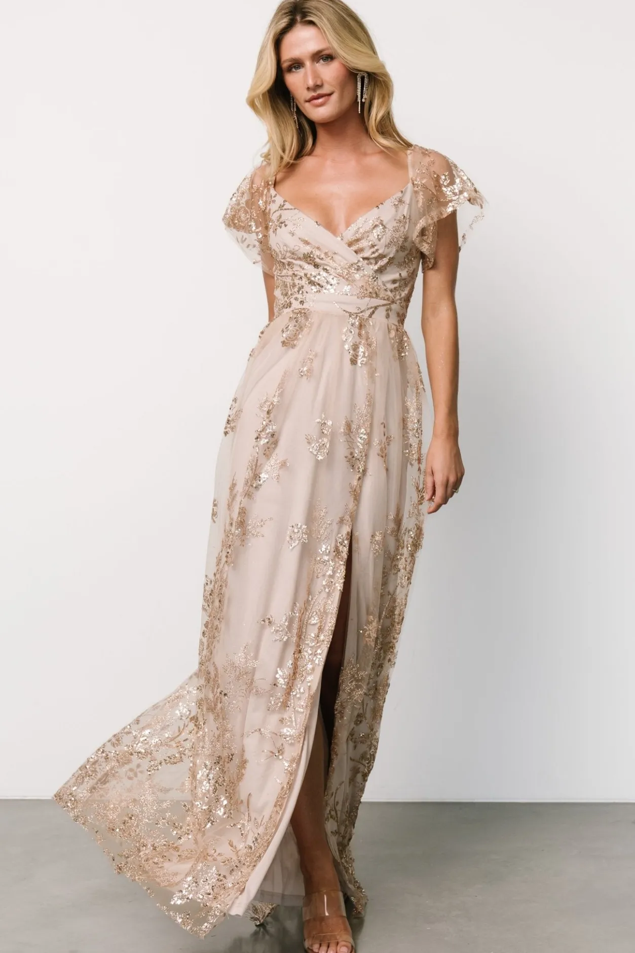 Online Baltic Born Corinne Shimmer Maxi Gown | Champagne