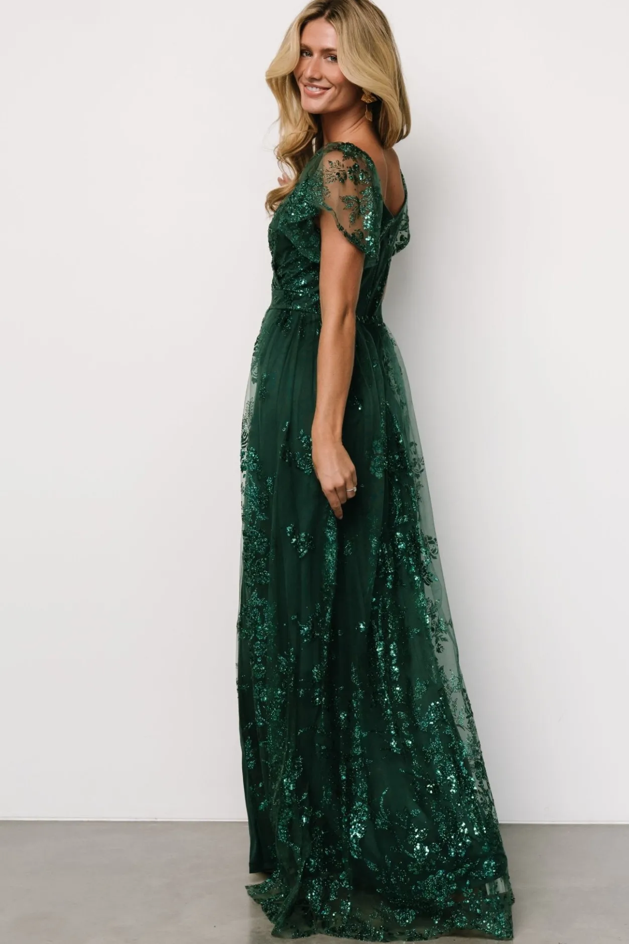 Fashion Baltic Born Corinne Shimmer Maxi Gown | Emerald