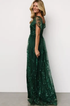 Fashion Baltic Born Corinne Shimmer Maxi Gown | Emerald