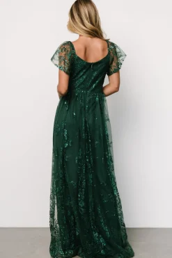 Fashion Baltic Born Corinne Shimmer Maxi Gown | Emerald