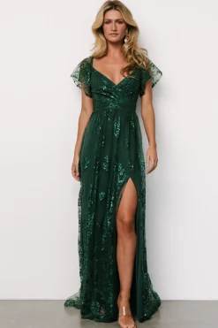 Fashion Baltic Born Corinne Shimmer Maxi Gown | Emerald