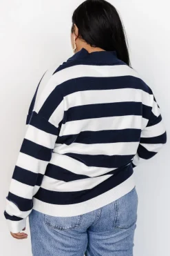 Best Baltic Born Cornell Half Zip Sweater | Navy + Off White Navy+OffWhite