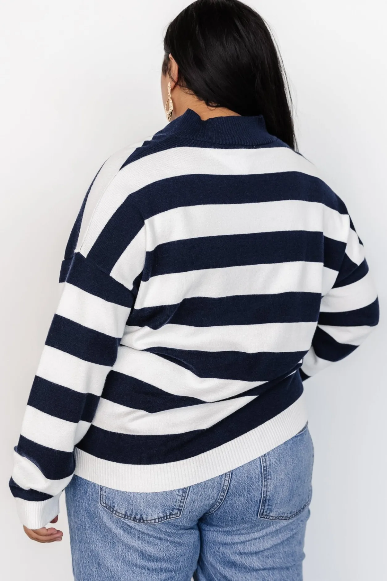 Best Baltic Born Cornell Half Zip Sweater | Navy + Off White Navy+OffWhite