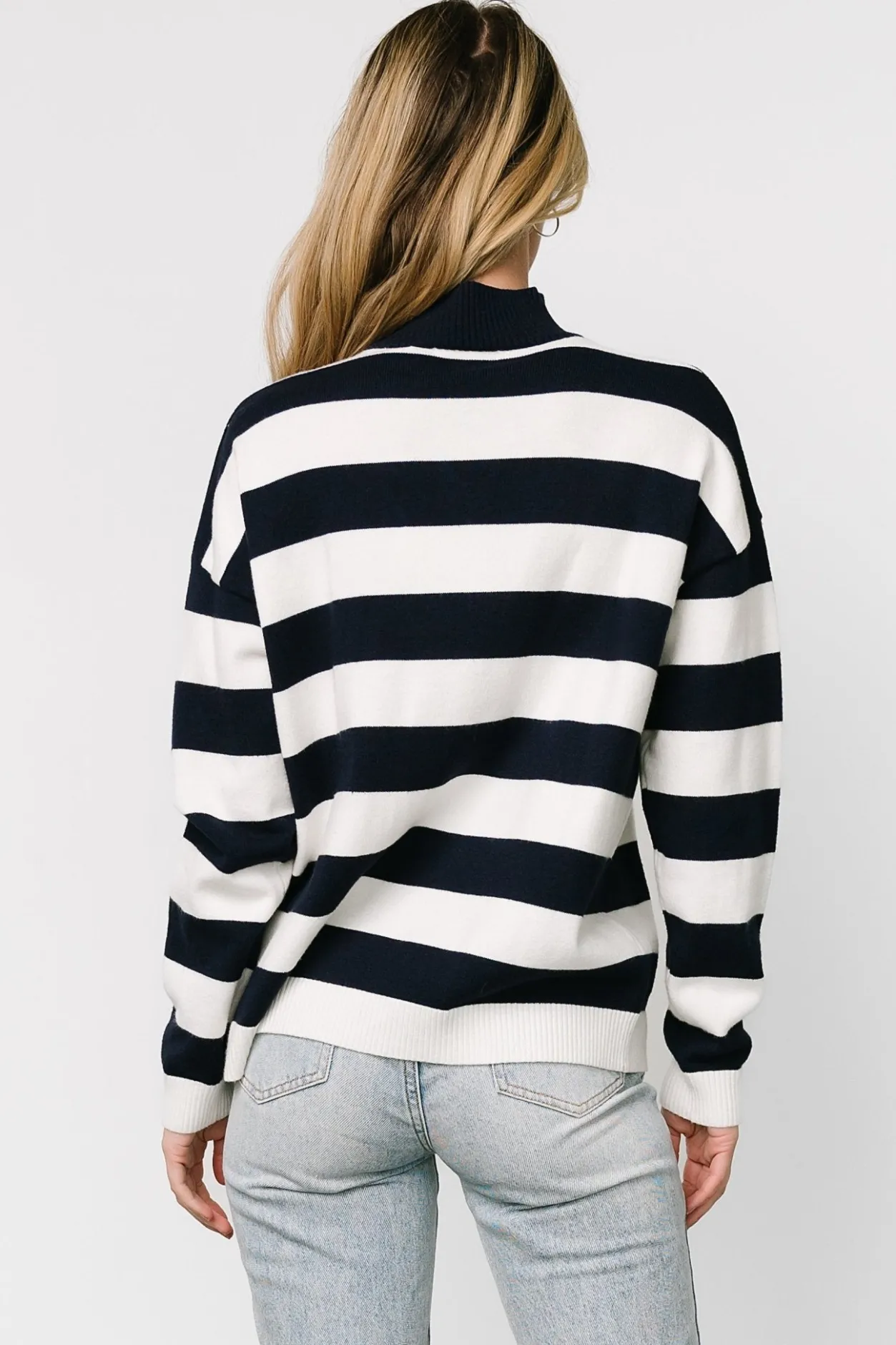 Best Baltic Born Cornell Half Zip Sweater | Navy + Off White Navy+OffWhite