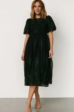 New Baltic Born Corrine Embroidered Midi Dress | Emerald