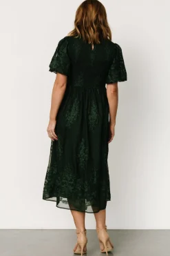 New Baltic Born Corrine Embroidered Midi Dress | Emerald