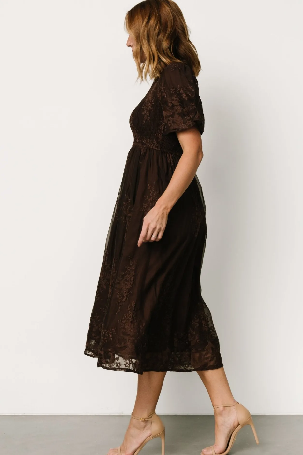 Best Baltic Born Corrine Embroidered Midi Dress | Brown