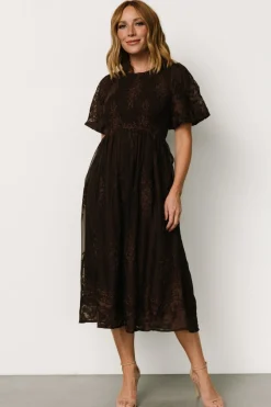 Best Baltic Born Corrine Embroidered Midi Dress | Brown