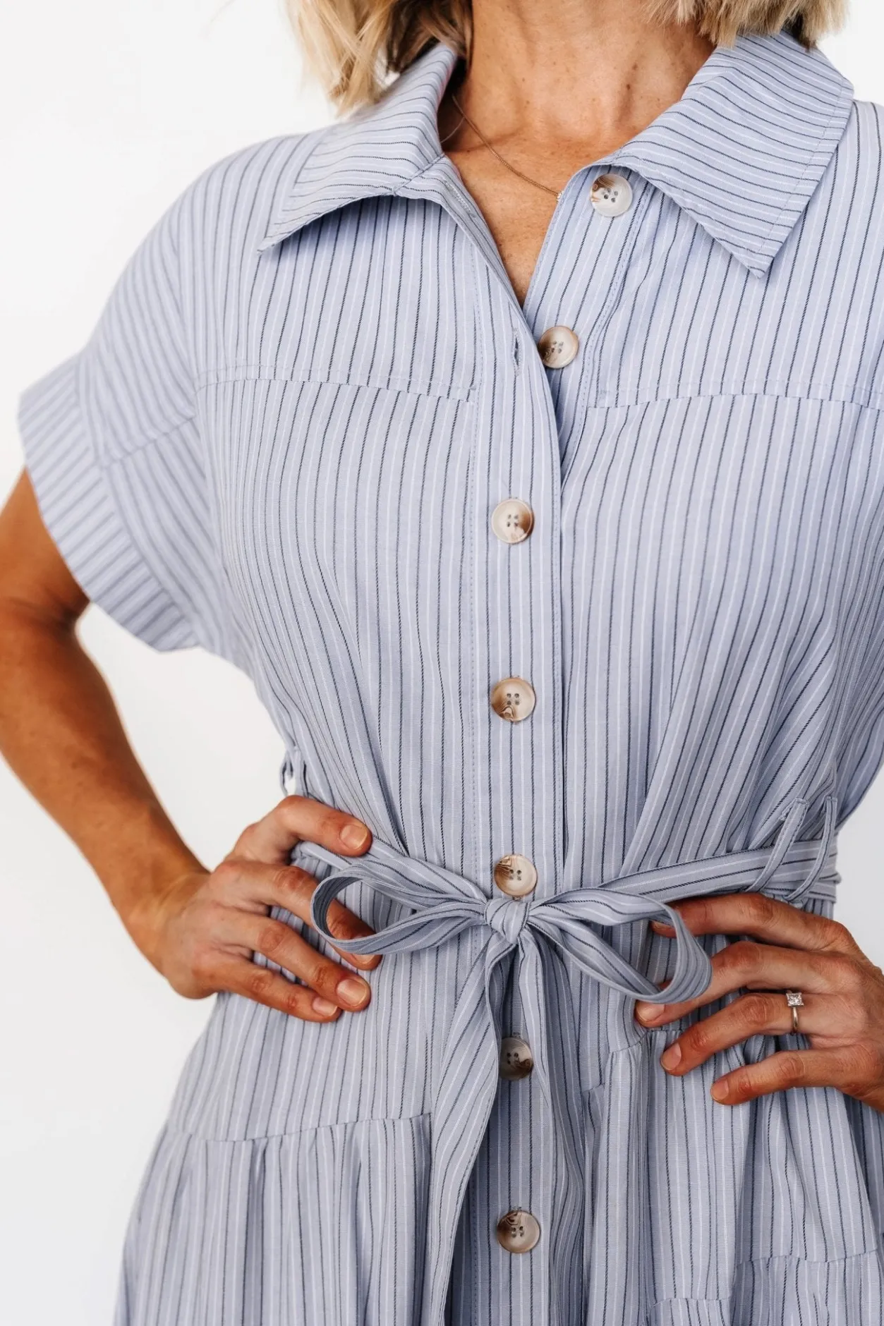 Discount Baltic Born Covey Button Up Maxi Dress | Blue Stripe BlueStripe