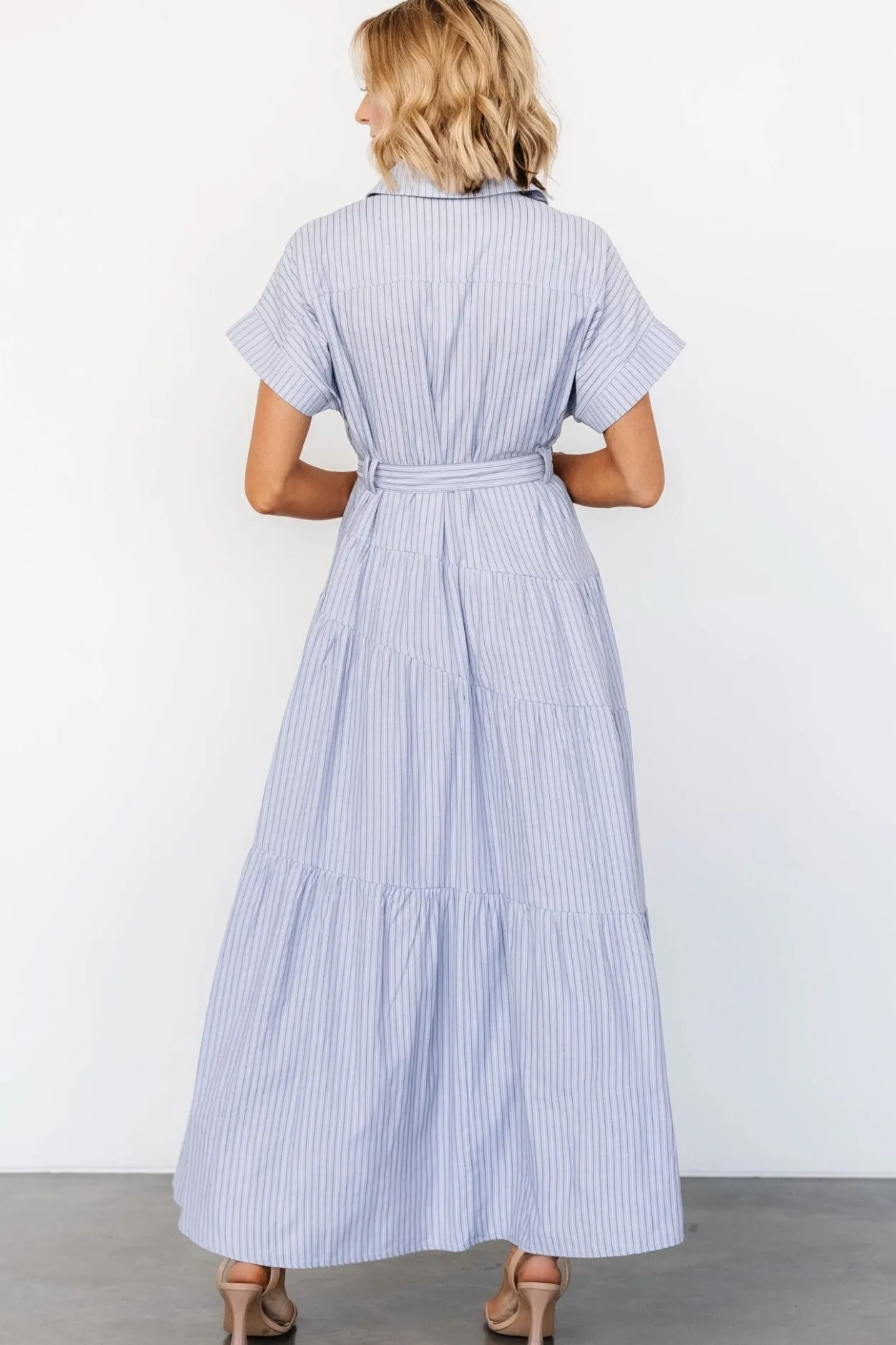 Discount Baltic Born Covey Button Up Maxi Dress | Blue Stripe BlueStripe