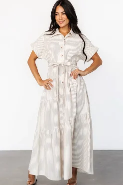 Best Baltic Born Covey Button Up Maxi Dress | Cream Stripe CreamStripe