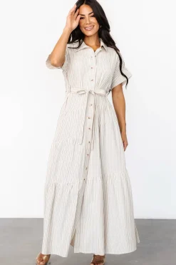 Best Baltic Born Covey Button Up Maxi Dress | Cream Stripe CreamStripe