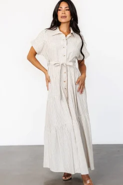 Best Baltic Born Covey Button Up Maxi Dress | Cream Stripe CreamStripe