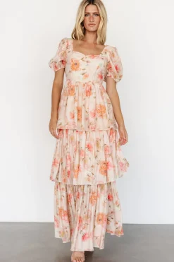 Outlet Baltic Born Cozette Tiered Maxi Dress | Blush Floral BlushFloral