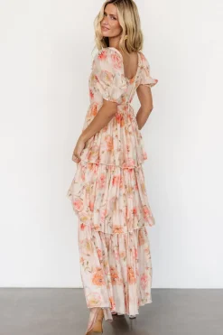Outlet Baltic Born Cozette Tiered Maxi Dress | Blush Floral BlushFloral