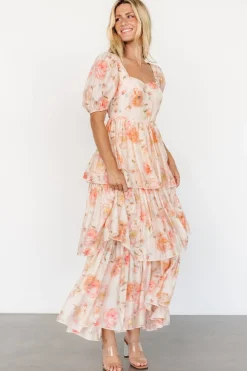 Outlet Baltic Born Cozette Tiered Maxi Dress | Blush Floral BlushFloral
