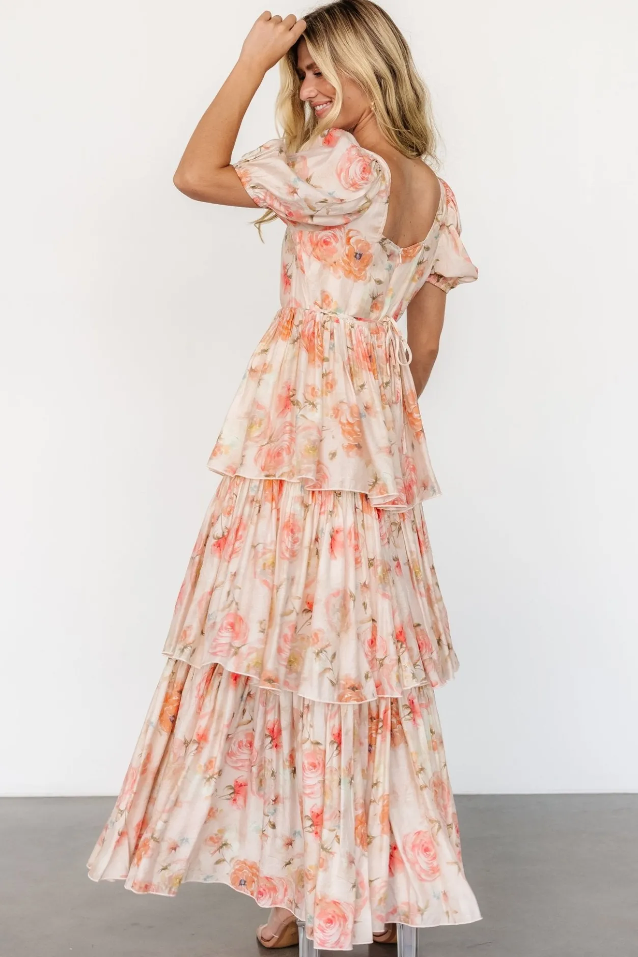 Outlet Baltic Born Cozette Tiered Maxi Dress | Blush Floral BlushFloral