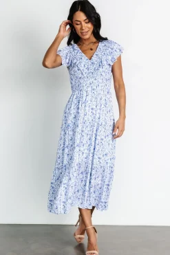 Outlet Baltic Born Crete Midi Dress | Blue + White Blue+White