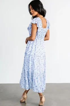 Outlet Baltic Born Crete Midi Dress | Blue + White Blue+White