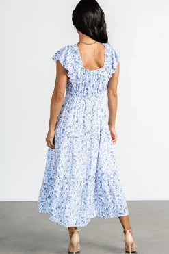 Outlet Baltic Born Crete Midi Dress | Blue + White Blue+White