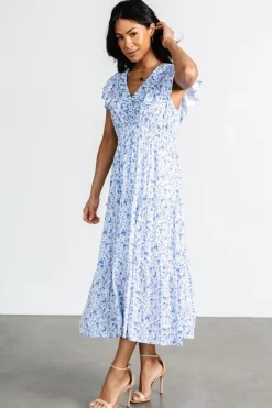 Outlet Baltic Born Crete Midi Dress | Blue + White Blue+White