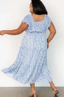 Outlet Baltic Born Crete Midi Dress | Blue + White Blue+White