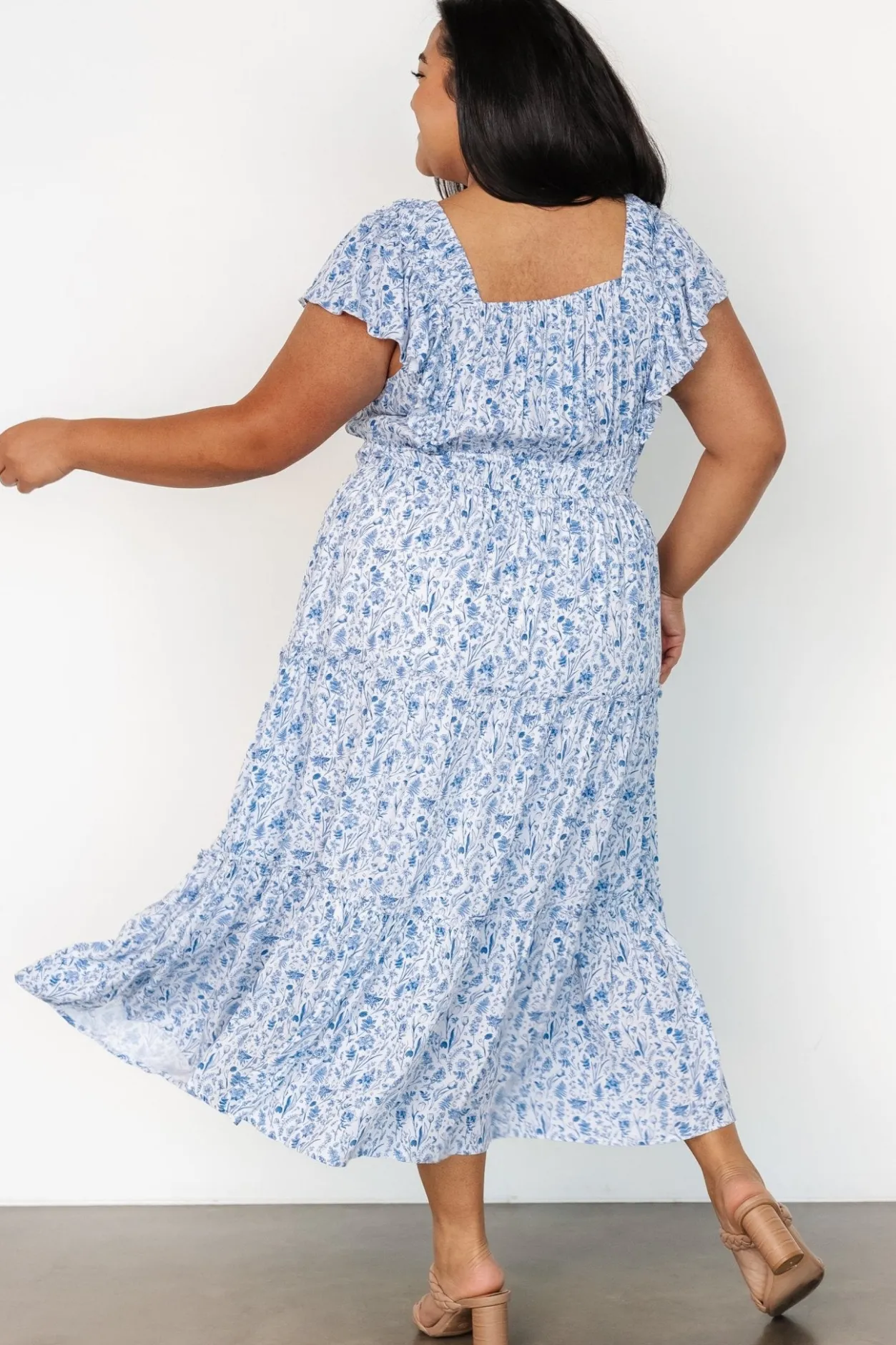 Outlet Baltic Born Crete Midi Dress | Blue + White Blue+White
