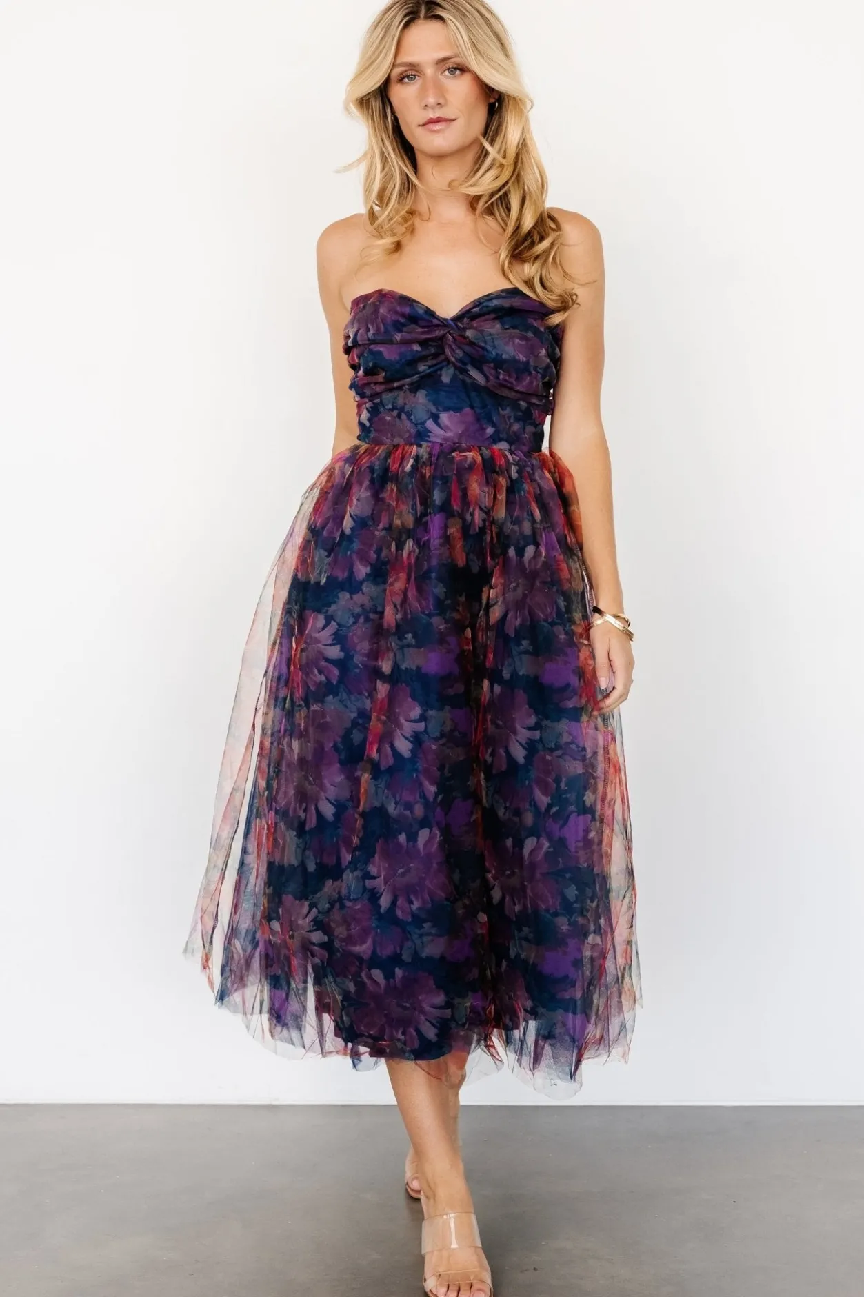 Clearance Baltic Born Cristelle Strapless Dress | Navy Multi Floral NavyMultiFloral