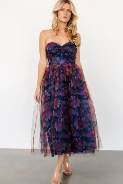 Clearance Baltic Born Cristelle Strapless Dress | Navy Multi Floral NavyMultiFloral
