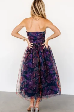 Clearance Baltic Born Cristelle Strapless Dress | Navy Multi Floral NavyMultiFloral