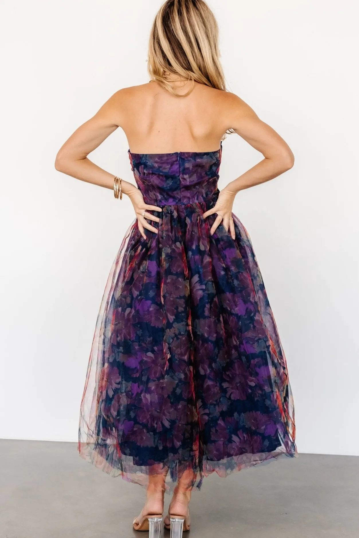 Clearance Baltic Born Cristelle Strapless Dress | Navy Multi Floral NavyMultiFloral