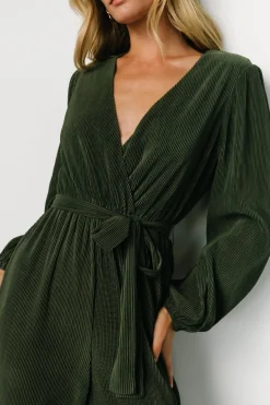 New Baltic Born Croft Pleated Jumpsuit | Dark Olive DarkOlive