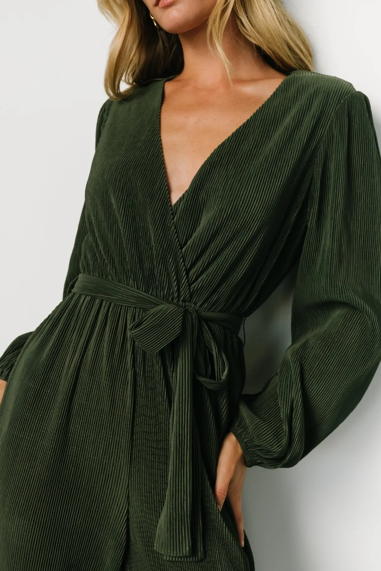 New Baltic Born Croft Pleated Jumpsuit | Dark Olive DarkOlive