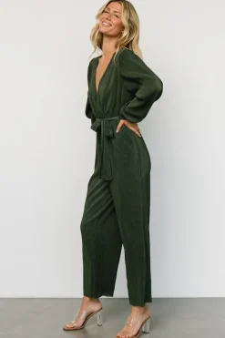 New Baltic Born Croft Pleated Jumpsuit | Dark Olive DarkOlive