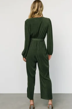 New Baltic Born Croft Pleated Jumpsuit | Dark Olive DarkOlive