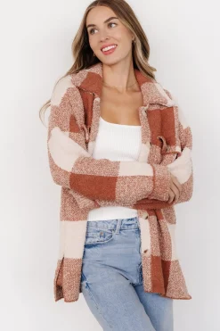 Outlet Baltic Born Crosby Knit Shacket | Copper + Ivory Copper+Ivory