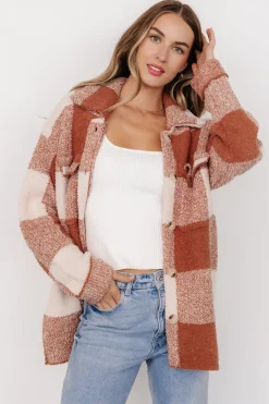 Outlet Baltic Born Crosby Knit Shacket | Copper + Ivory Copper+Ivory