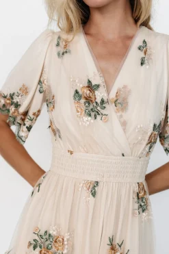 Hot Baltic Born Cynthia Midi Dress | Cream Floral CreamFloral