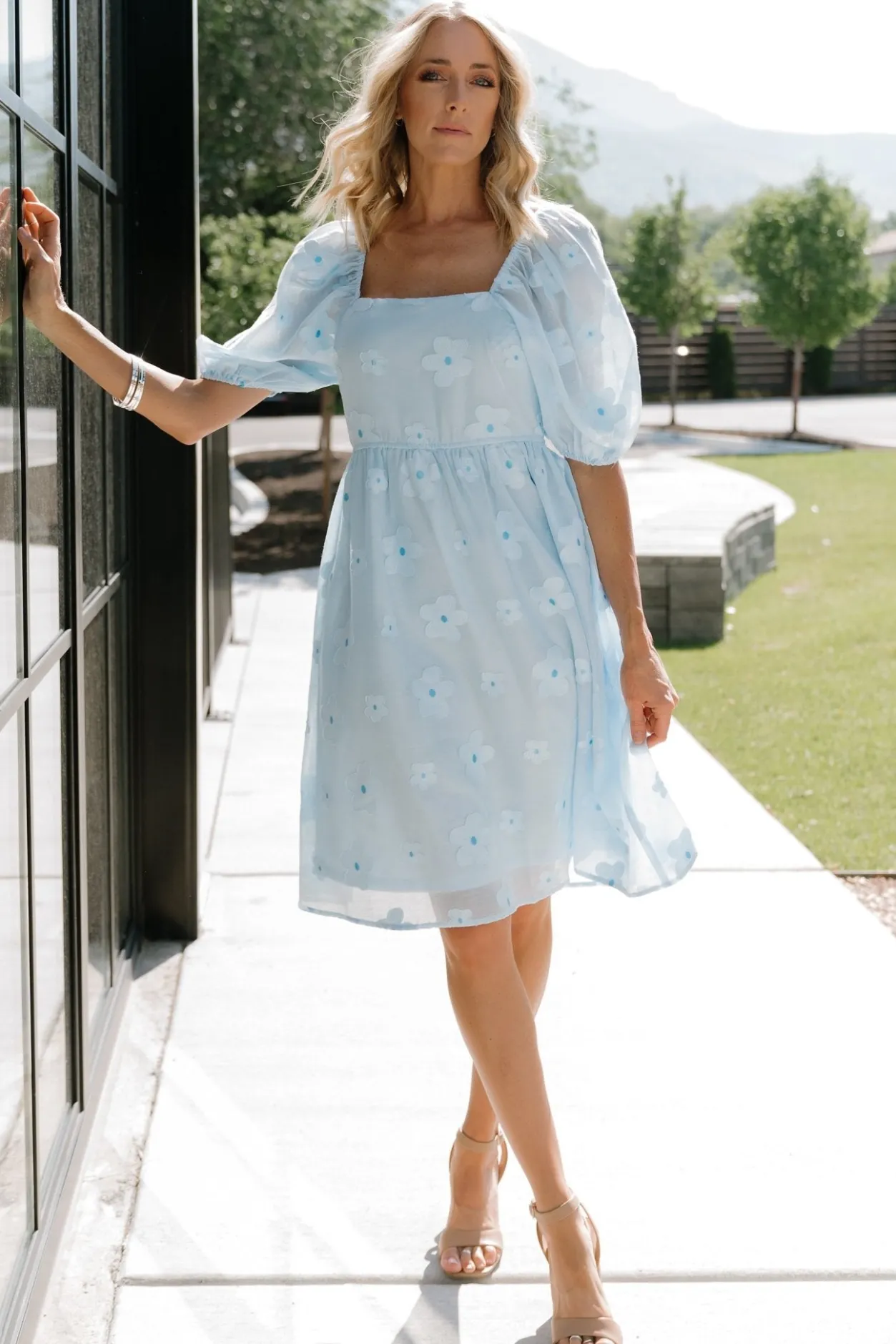 Discount Baltic Born Daisy Short Dress | Blue Floral BlueFloral