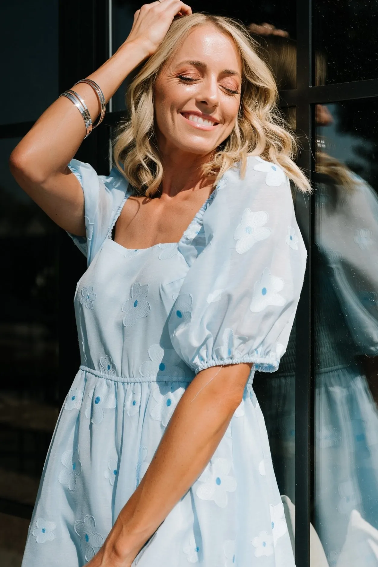 Discount Baltic Born Daisy Short Dress | Blue Floral BlueFloral