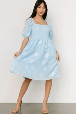 Discount Baltic Born Daisy Short Dress | Blue Floral BlueFloral