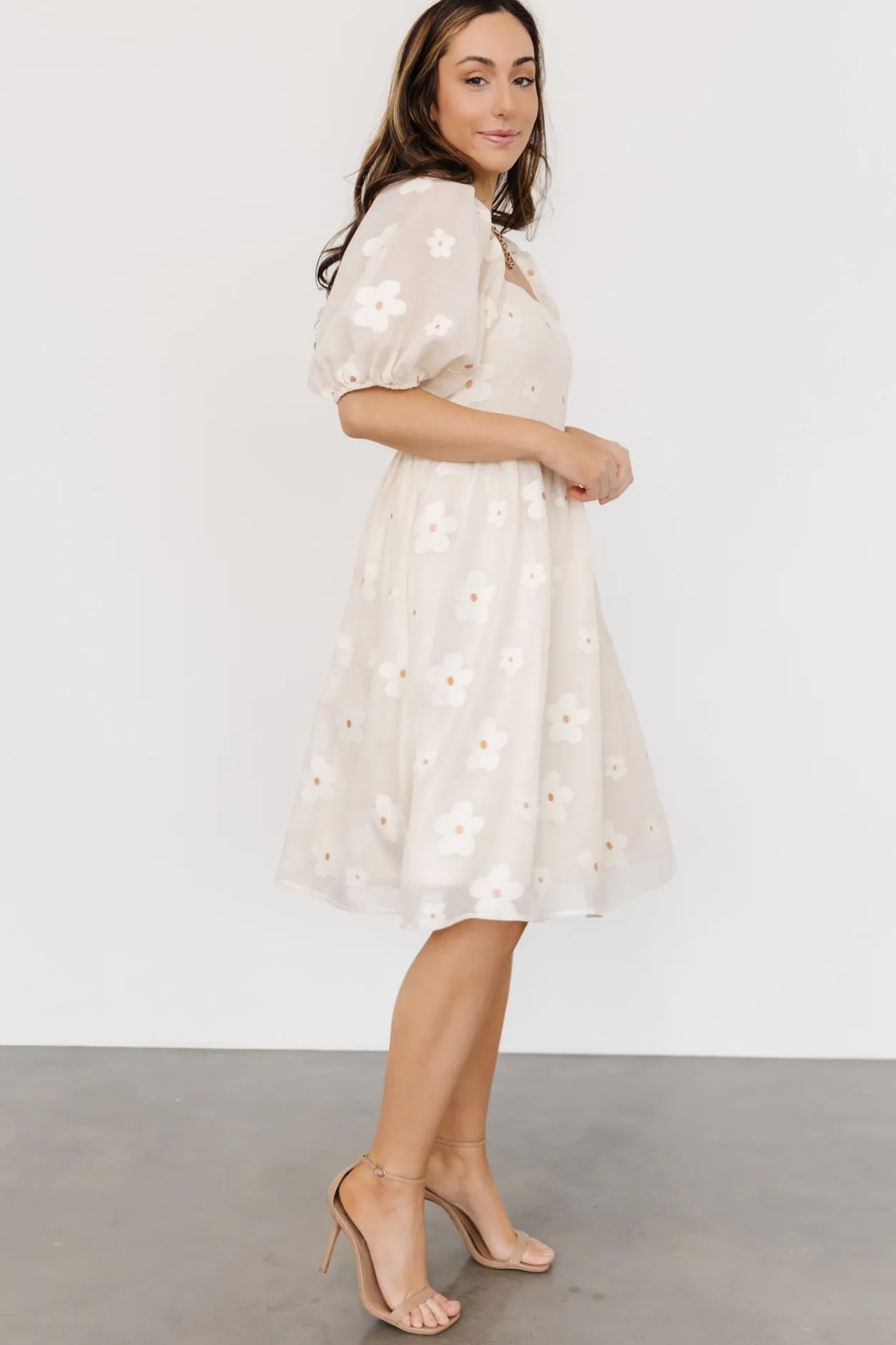 Discount Baltic Born Daisy Short Dress | Vintage Cream Floral VintageCreamFloral