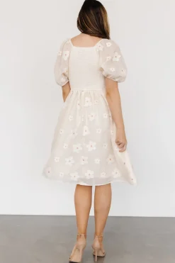 Discount Baltic Born Daisy Short Dress | Vintage Cream Floral VintageCreamFloral