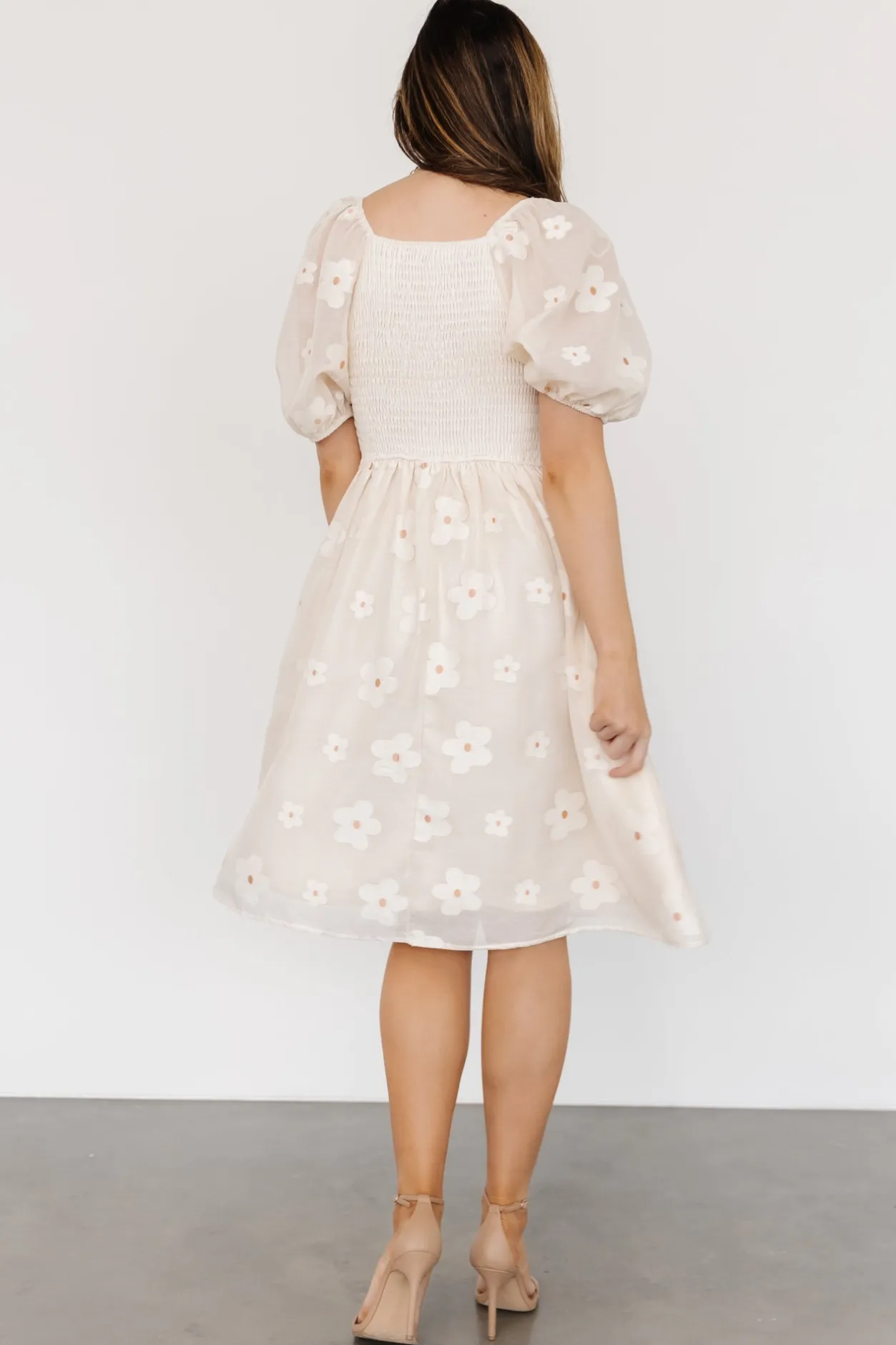 Discount Baltic Born Daisy Short Dress | Vintage Cream Floral VintageCreamFloral
