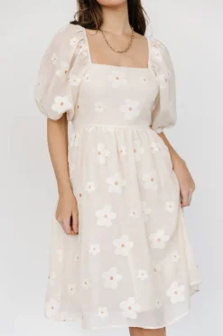 Discount Baltic Born Daisy Short Dress | Vintage Cream Floral VintageCreamFloral