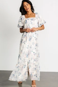 Sale Baltic Born Dalia Maxi Dress | Cream + Blue Floral Cream+BlueFloral