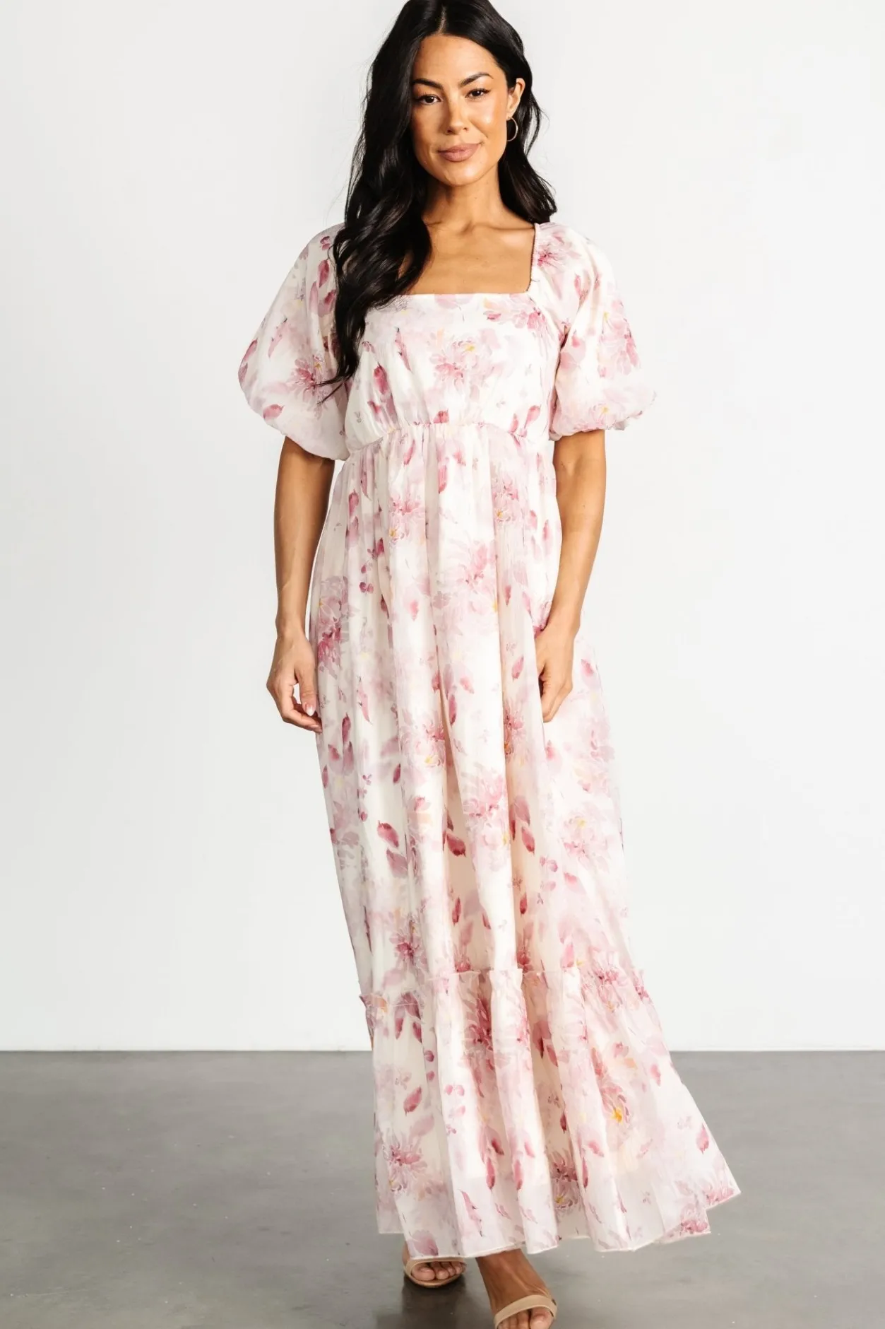 Online Baltic Born Dalia Maxi Dress | Ivory + Mauve Floral Ivory+MauveFloral